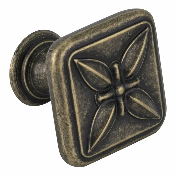 Amerock Sundara Square Kitchen Cabinet Knob 1-1/8 in. Dia For Kitchen And Cabinet Hardware Weathered Brass BP27009R2